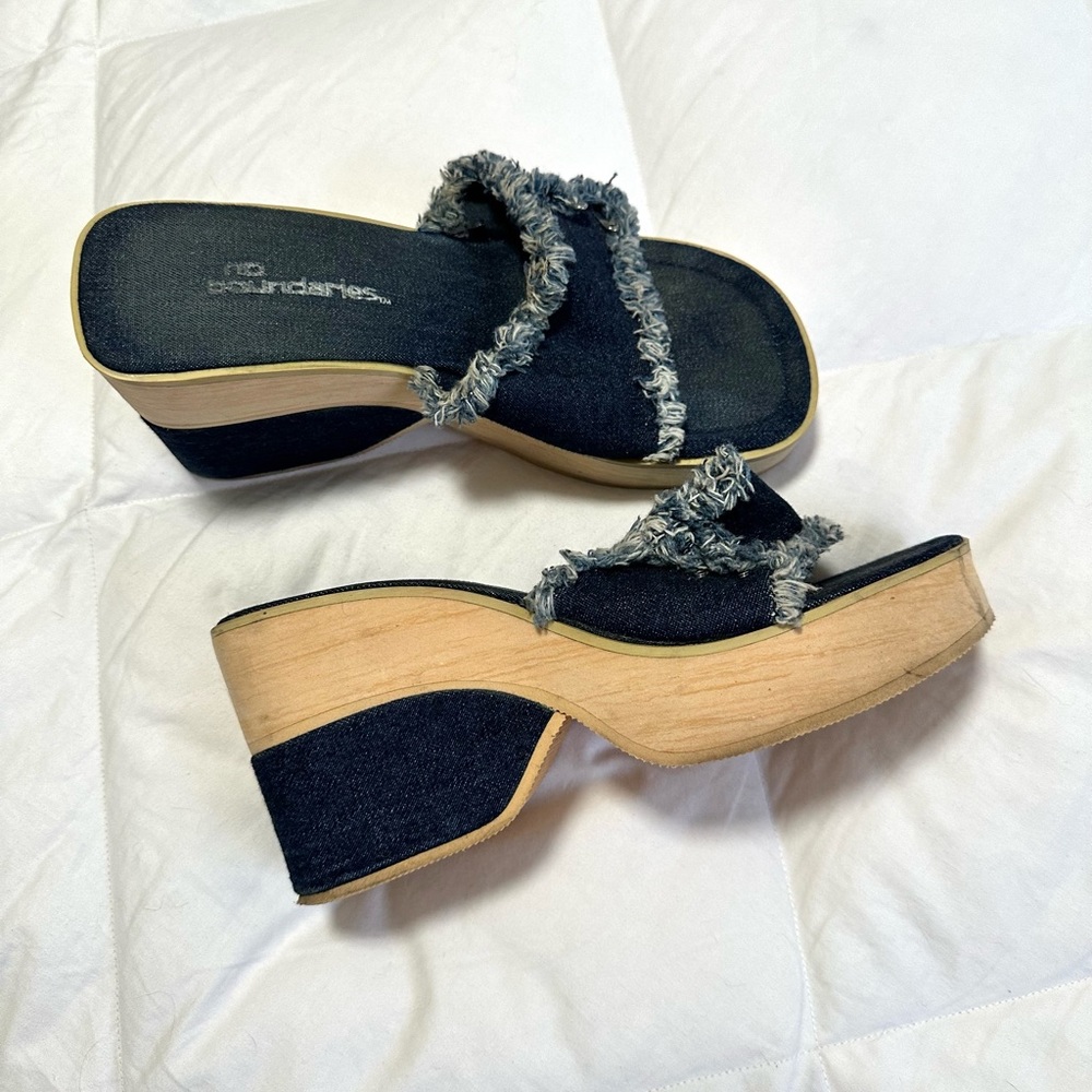 Vintage Y2K Bratz inspired Denim Platform Sandals